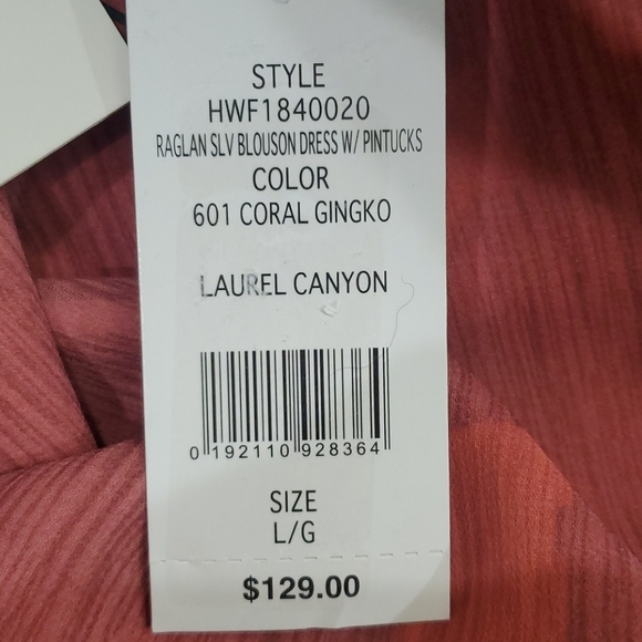 HALSTON LONG SLEEVE CORAL MINI DRESS SIZE LARGE seen in My One & Only Hallmark - Picture 12 of 13